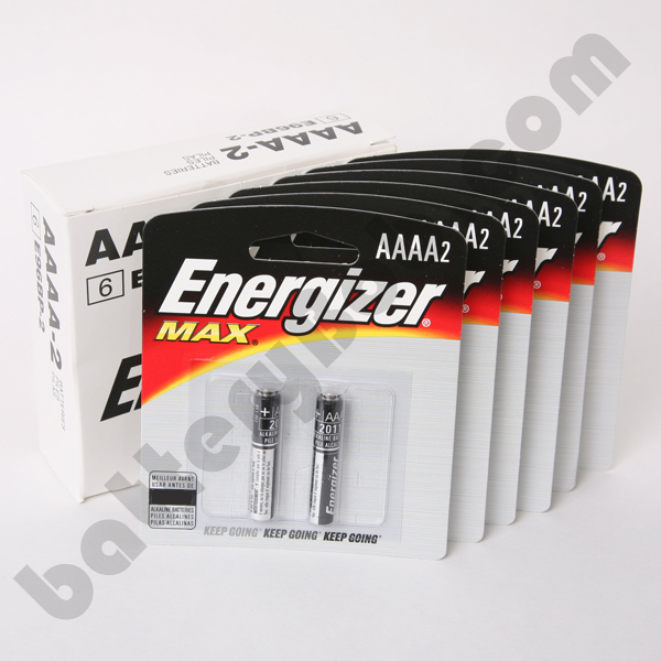 ENERGIZER MAX  AAAA - 6 Packs of 2 Batteries. Total of 12 Batteries