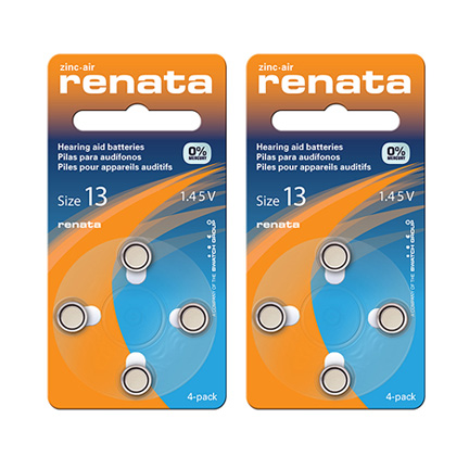 Renata ZA13 Hearing Aid Batteries - ORANGE - Pack of 12 Batteries