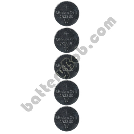 CR2330 Lithium 1 Pack of 5 Batteries - Panasonic or Equivalent - 3 Volt 210 mAh - Comp-101
