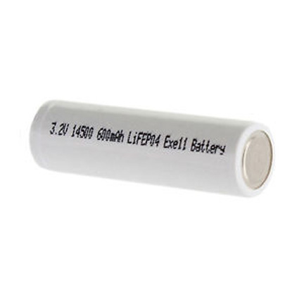 A LiFePO4 Rechargeable Lithium Phosphate 14500 AA Battery - 3.2V 600mAh - EB-LFP-14500-600