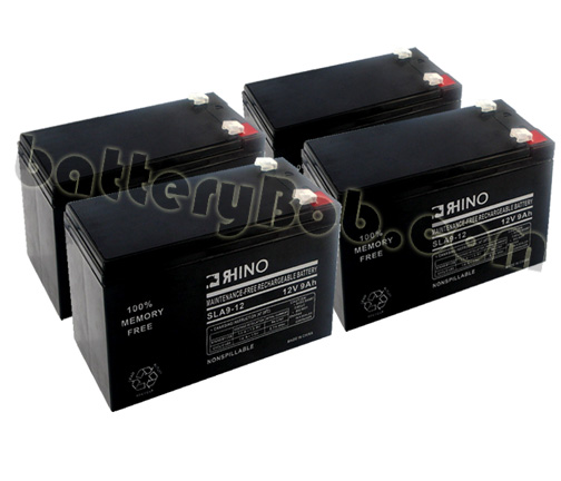 Rhino or Toyo 12V 9Ah Sealed Lead Acid Rechargeable Batteries .25 Faston F2 - 4 PACK - SLA9-12/T25