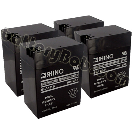 Rhino or Toyo SLA12-6 Medical or UPS Battery - 4 PACK - 6 Volt 12 Ah - SLA12-6