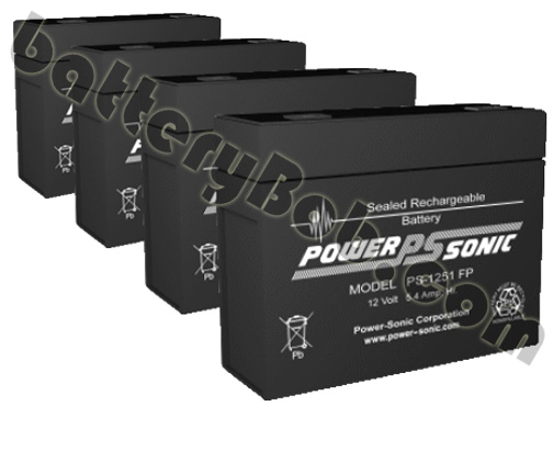 Powersonic PS-1251FP or CSB HC1221W for APC Office500 -  4 PACK - 12 V 5.4 Ah - SLA12-5.4