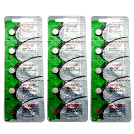 MAXELL 392 SR41W - 3 Packs of 5 Batteries AG3