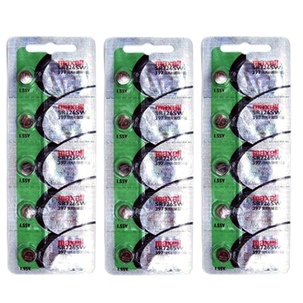 MAXELL 397 SR726SW - 3 Packs of 5 Batteries