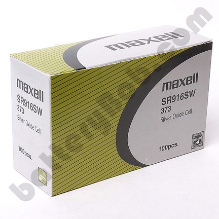 MAXELL 373 SR916SW - Box of 100. 20 Strips of 5 Batteries