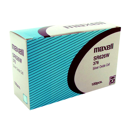 MAXELL 376 SR626W - Box of 100. 20 Strips of 5 Batteries