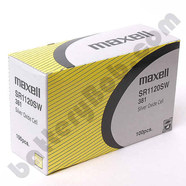 MAXELL 391 SR1120W - Box of 100. 20 Strips of 5 Batteries.