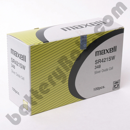 MAXELL 348 SR421SW - Box of 100. 20 Strips of 5 Batteries