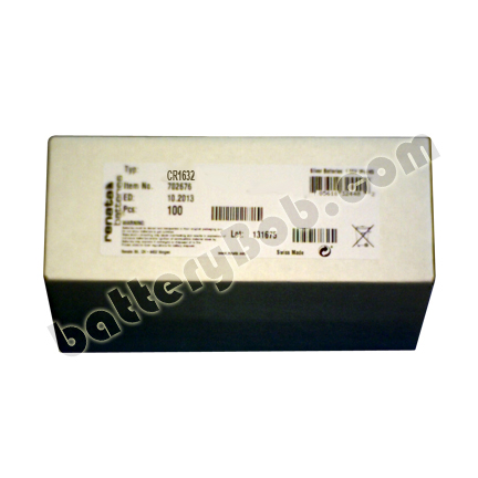 CR1632 - Coin Cell Primary Renata Swiss Made Batteries - Renata CR1632 - Box of 100