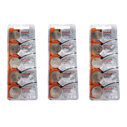 Maxell CR2025 - 3 Packs of 5 Premium Batteries