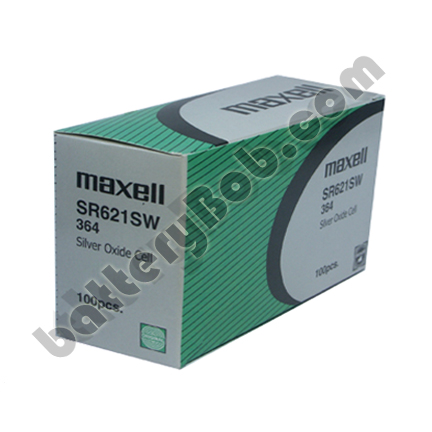 MAXELL 364 SR621SW AG1 - Box of 100 20 Strips of 5 Batteries