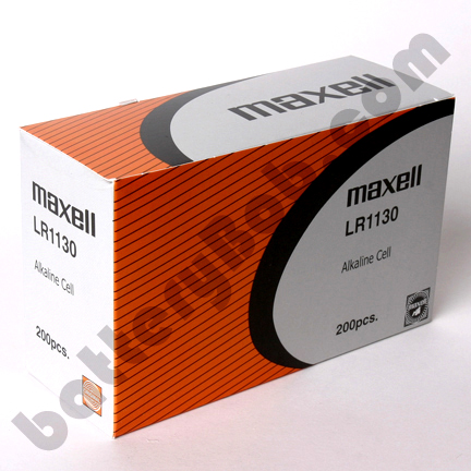 Maxell LR1130 - AG10 G10A LR54 - Box of 200 Batteries