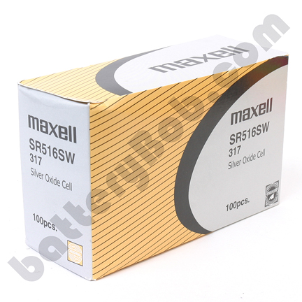 MAXELL 317 SR516SW - Box of 100. 20 Strips of 5 Batteries