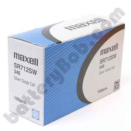 MAXELL 346 SR712SW - Box of 100. 20 Strips of 5 Batteries.