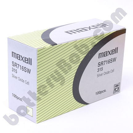 MAXELL 315 SR716SW - Box of 100. 20 Strips of 5 Batteries