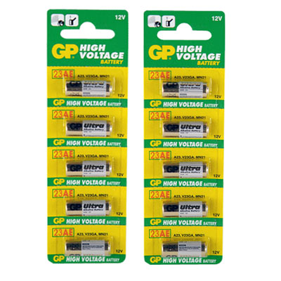 GP 23A (23AE) 12V Alkaline - 2 Packs of Five