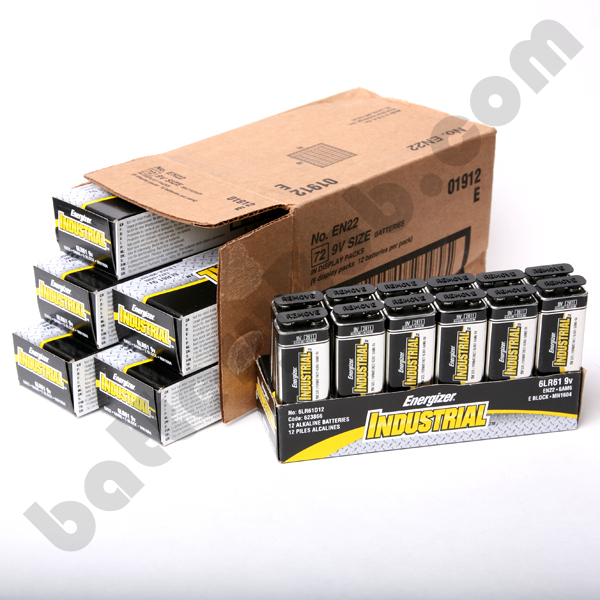 ENERGIZER EN22 9V - 1 CASE - 72 BATTERIES 9 Volt