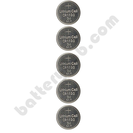 CR1130 Lithium 3 Volt Cell.  5 Batteries Individually Packed