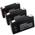 A Rhino or Toyo  SLA1.2-6 Alarm, Medical or UPS Replacment Battery - 3 PACK - 6V 1.2 Ah - SLA1.2-6