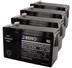 Toyo 12V 7Ah SLA Rechargable Battery With .250 Faston- 4 PK- SLA7-12/T25