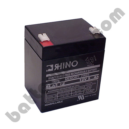 Rhino SLA5-12 or Toyo Alarm, Medical or Genesis  Battery 12 volt 5 Ah One Battery