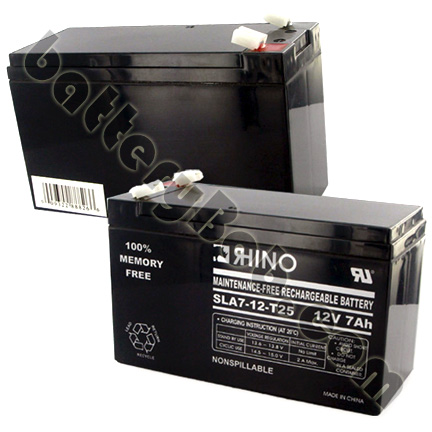 Rhino Toyo or Genesis 12V 7Ah Sealed Lead Acid Rechargeable Battery F2 .25 SLA7-12/T25
