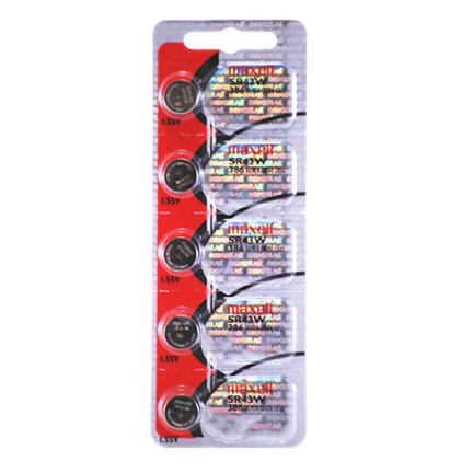 MAXELL 386 SR43W - 1 Pack of 5  Batteries - AG12