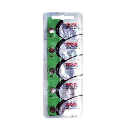 MAXELL 397 SR726SW - 1 Pack of 5 Batteries.