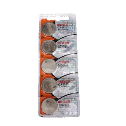 Maxell CR2025 - 1 Pack of 5 Premium Date Coded Batteries
