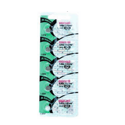 MAXELL 363 SR621W - 1 Pack of 5 Batteries .