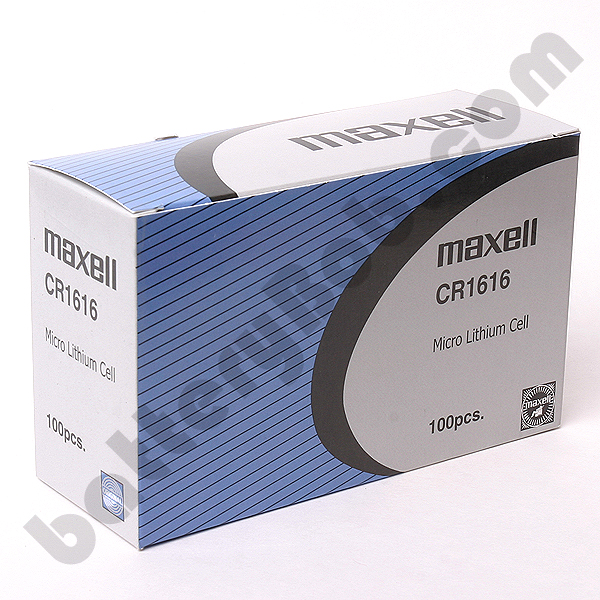 Maxell CR1616 Box of 100 Batteries. 20 strips of 5