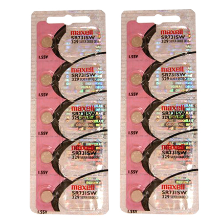MAXELL 329 SR731SW - 2 Packs of 5 Batteries
