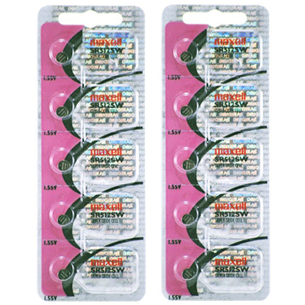 MAXELL 335 SR512SW - 2 Packs of 5 Batteries.