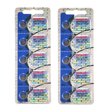 MAXELL 346 SR712SW - 2 Packs of 5 Batteries