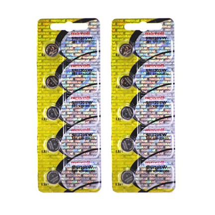 MAXELL 381 SR1120SW - 2 Packs of 5 Batteries