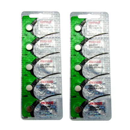 MAXELL 392 SR41W - 2 Packs of 5 Batteries AG3