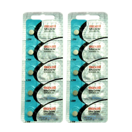 MAXELL 376 SR626W - 2 Packs of 5 Batteries + One Free Batteries.
