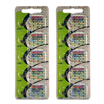 MAXELL 348 SR421SW - 2  Packs of 5 Batteries