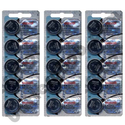 MAXELL CR2012 - 3 Packs of 5 Batteries