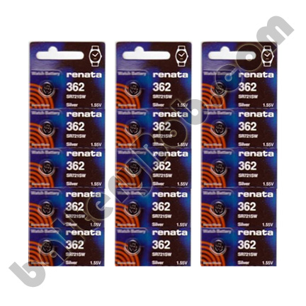 Renata 362 SR721SW - 3 Packs of 5 Batteries - GA1 AG11 LR - Mercury Free
