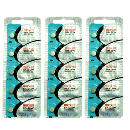 MAXELL 376 SR626W - 3 Packs of 5 Batteries + Two Free Batteries
