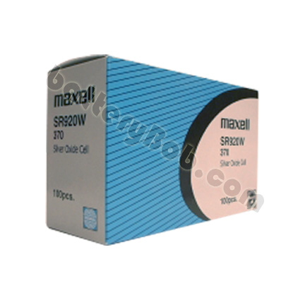 MAXELL 371 SR920SW - Box of 100. 20 Strips of 5 Batteries.