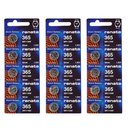 Renata 365 SR1116W - 3 Packs of 5 Batteries