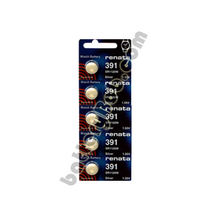 Renata 391 SR1120W - 1 Pack of 5 Batteries MERCURY FREE - AG8