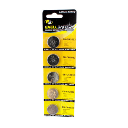 EB-CR2032 Exell Battery - 1 Blister Pack of 5