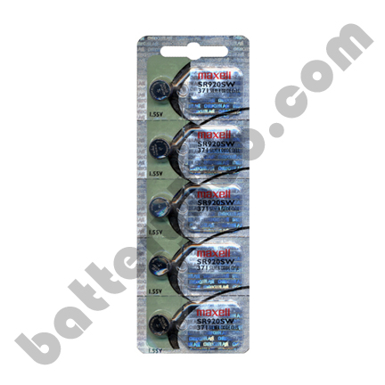 MAXELL 371 SR920SW - 1 Pack of 5 Batteries