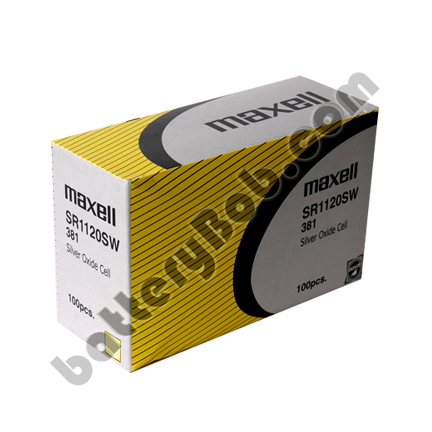 MAXELL 381 SR1120SW - Box of 100 (20 Strips of 5 Batteries)