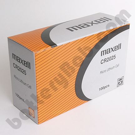Maxell CR2025 - Box of 100 Batteries 20 Strips of 5