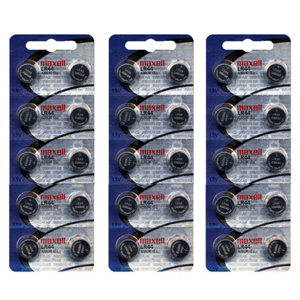 LR44 Maxell - 3 Packs of 10 Batteries